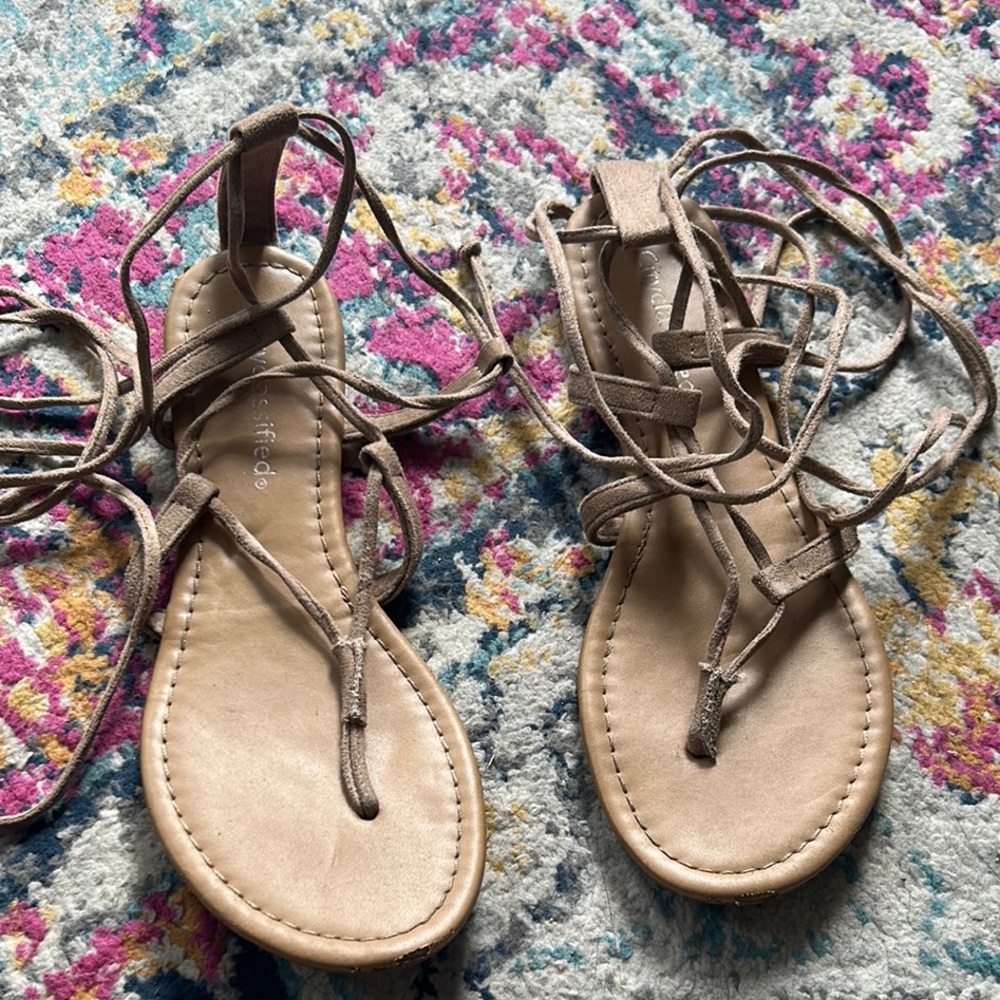 Women's Tan Strappy Sandals